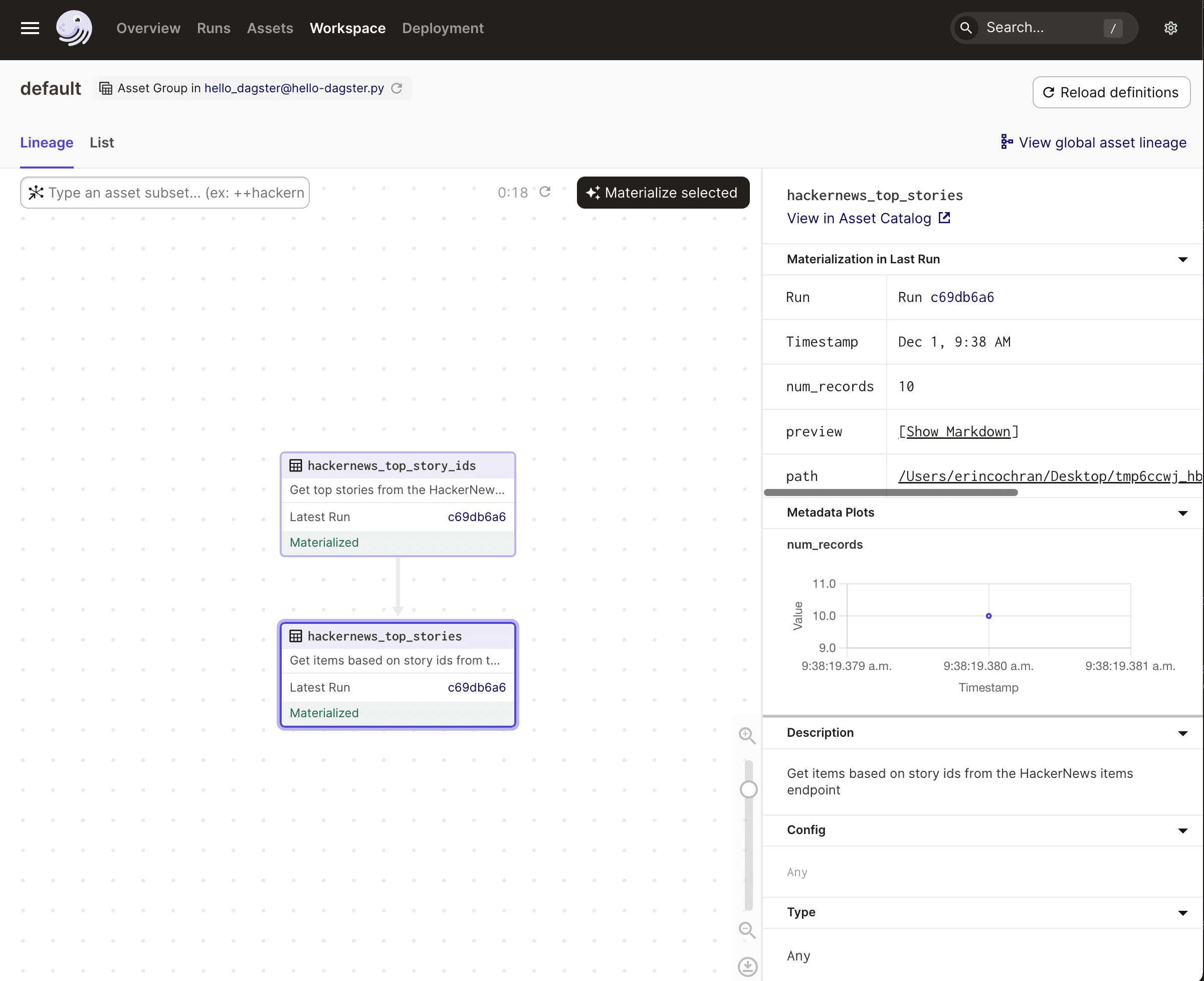 HackerNews asset graph